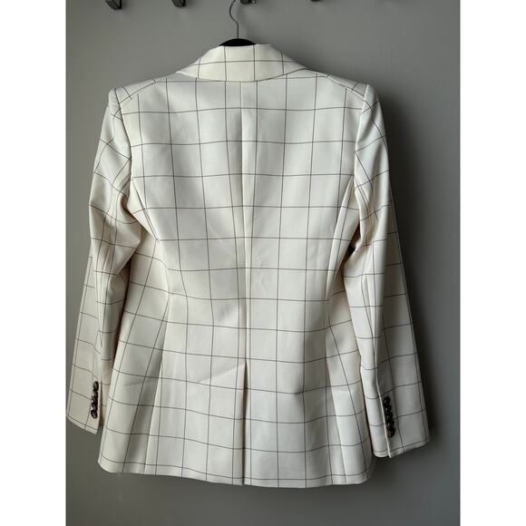 NWT $748 Veronica Beard Charleston Dickey Jacket Size 6 Plaid Ecru/ Deep Ochre - Picture 5 of 10